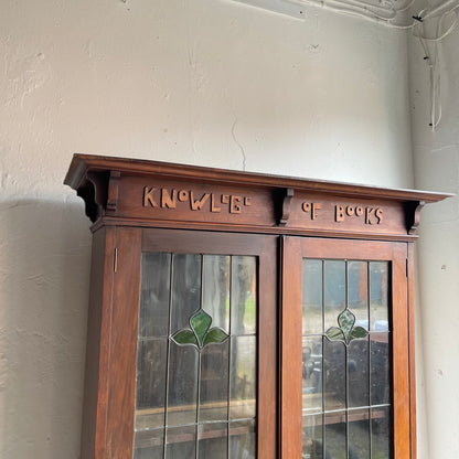 Antique Oak Arts + Crafts Bookcase - #1828