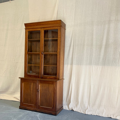 Antique Oak Glazed Cabinet- #2330