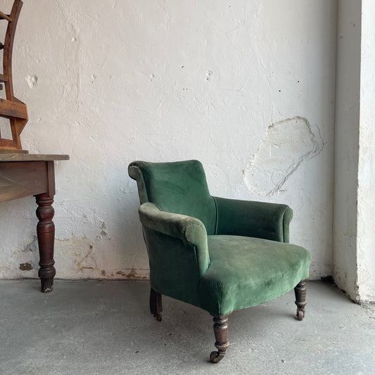 Antique Velvet Armchair - #2105