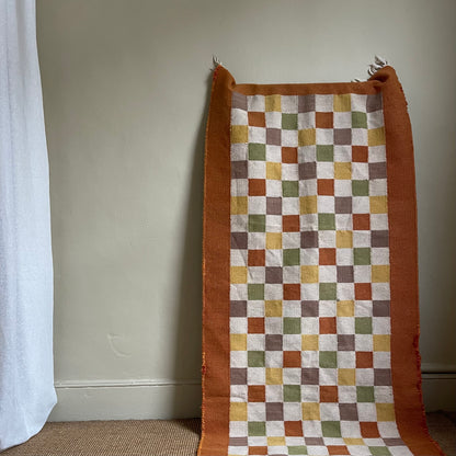 Vintage Checkered Wool Runner - #1955