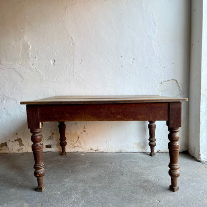 Antique Pine Farmhouse Table - #1876