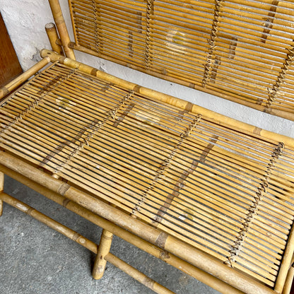 Vintage Folding Bamboo Bench