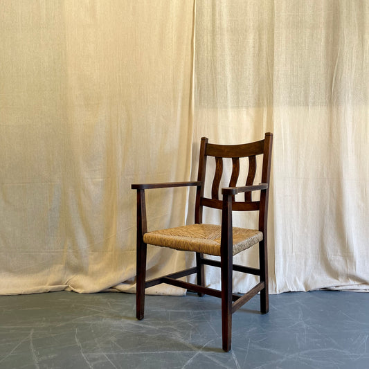 Oak + Rush Seat Armchair - #2254