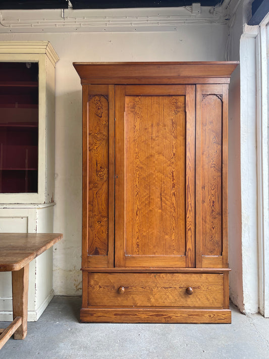 Antique Pitch Pine Wardrobe - #2093