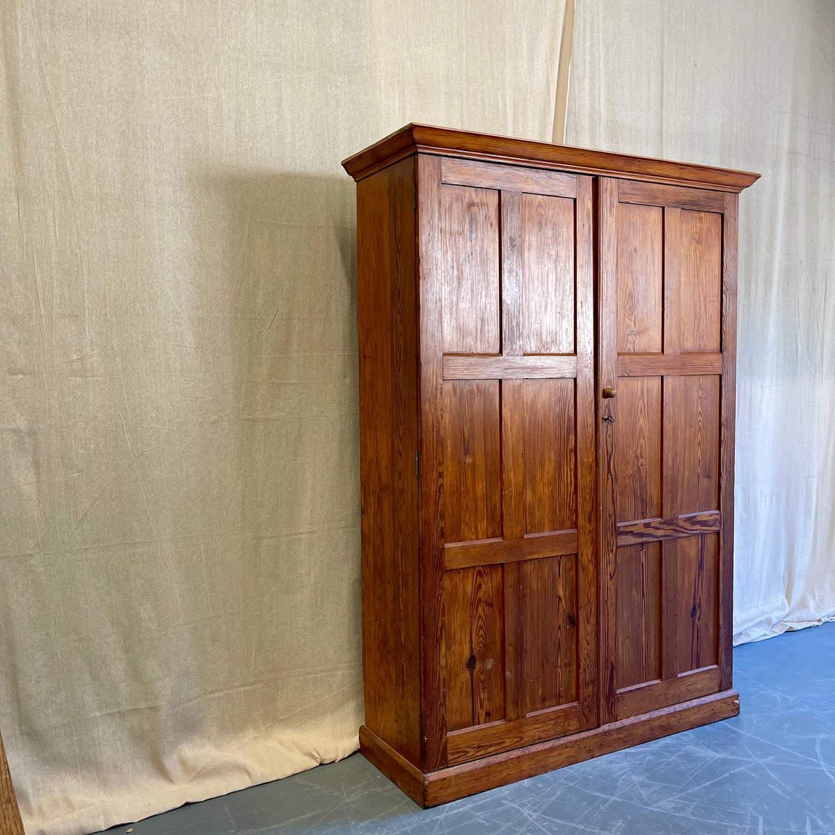 Antique Pitch Pine English School Cupboard - #2402