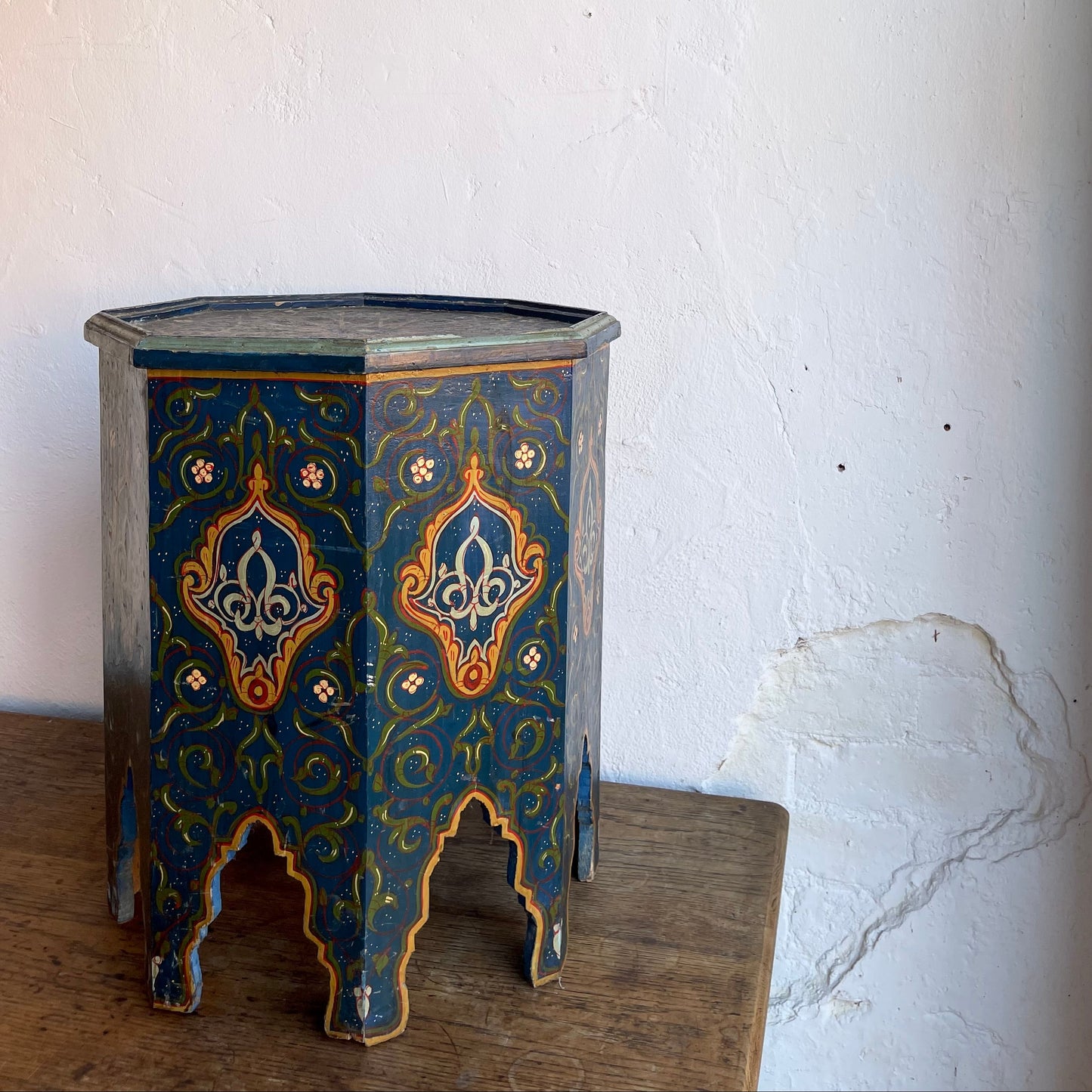 Moroccan Painted Side Table - #2039