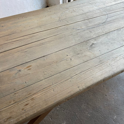 Antique Pine Farmhouse Table - #2040