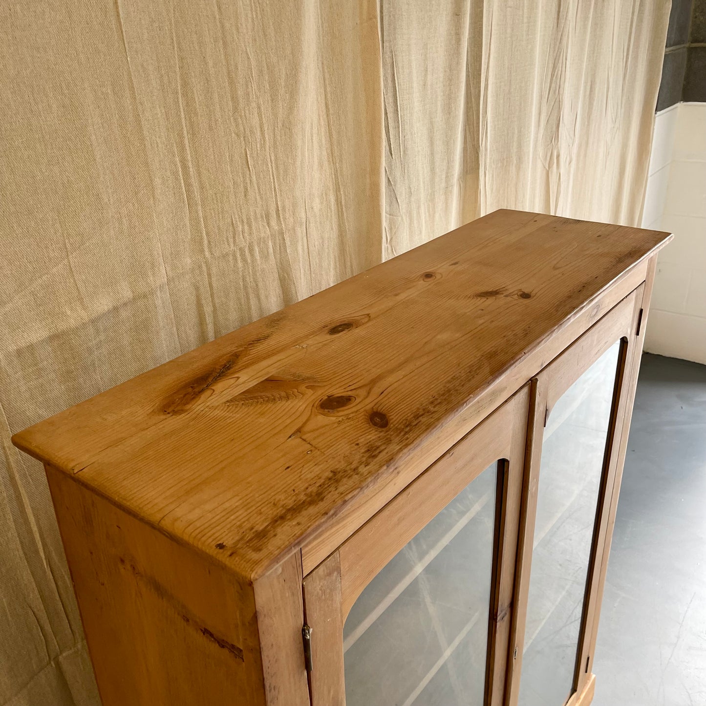 Antique Pine Glazed Cupboard - #2282