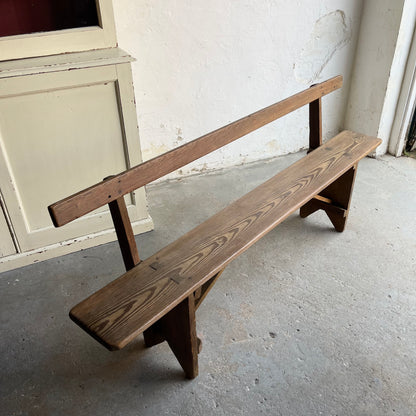 Antique Pine Waiting Bench - #2055