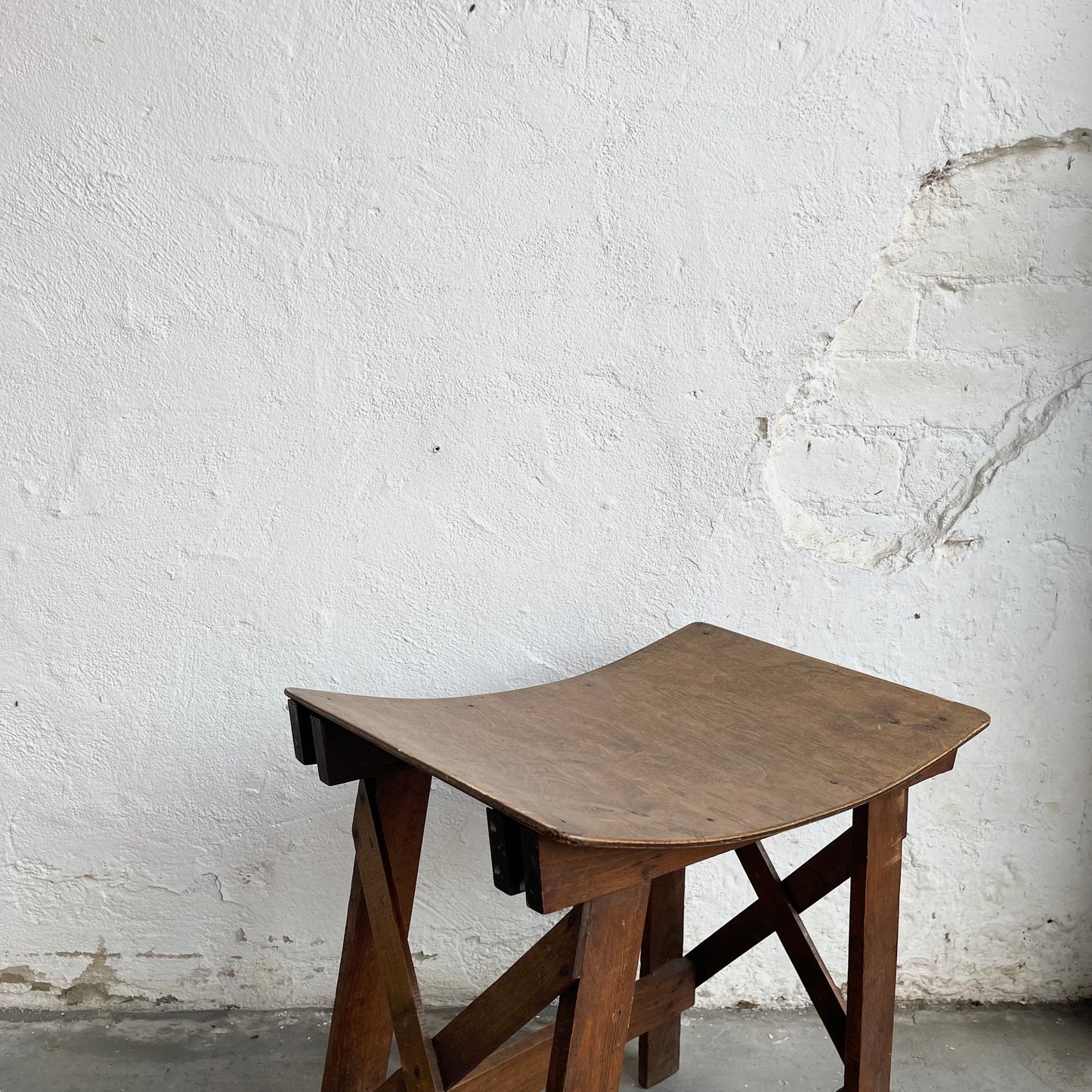 Vintage Minimalist Wooden Stool - #2058