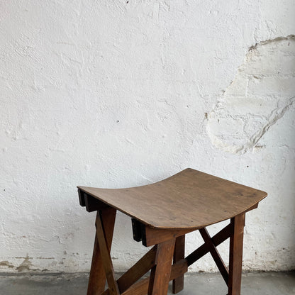 Vintage Minimalist Wooden Stool - #2058