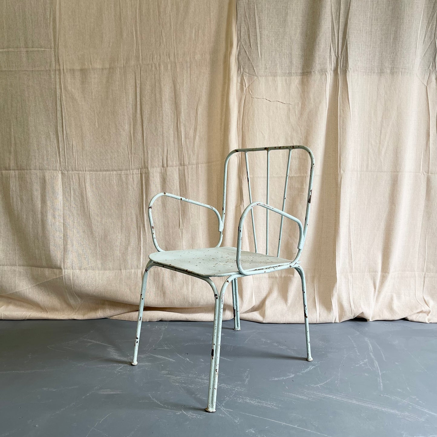 Antique Painted Iron Armchairs - #2195