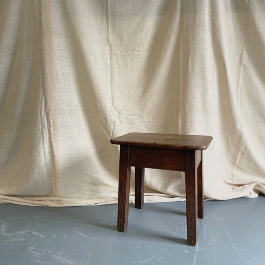 Vintage Oak Stool/Side Table - #2175