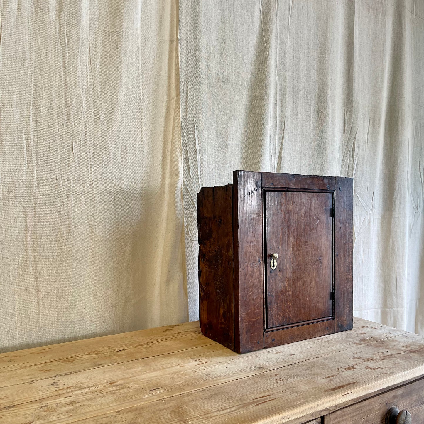 Antique Oak Wall Cupboard - #2201