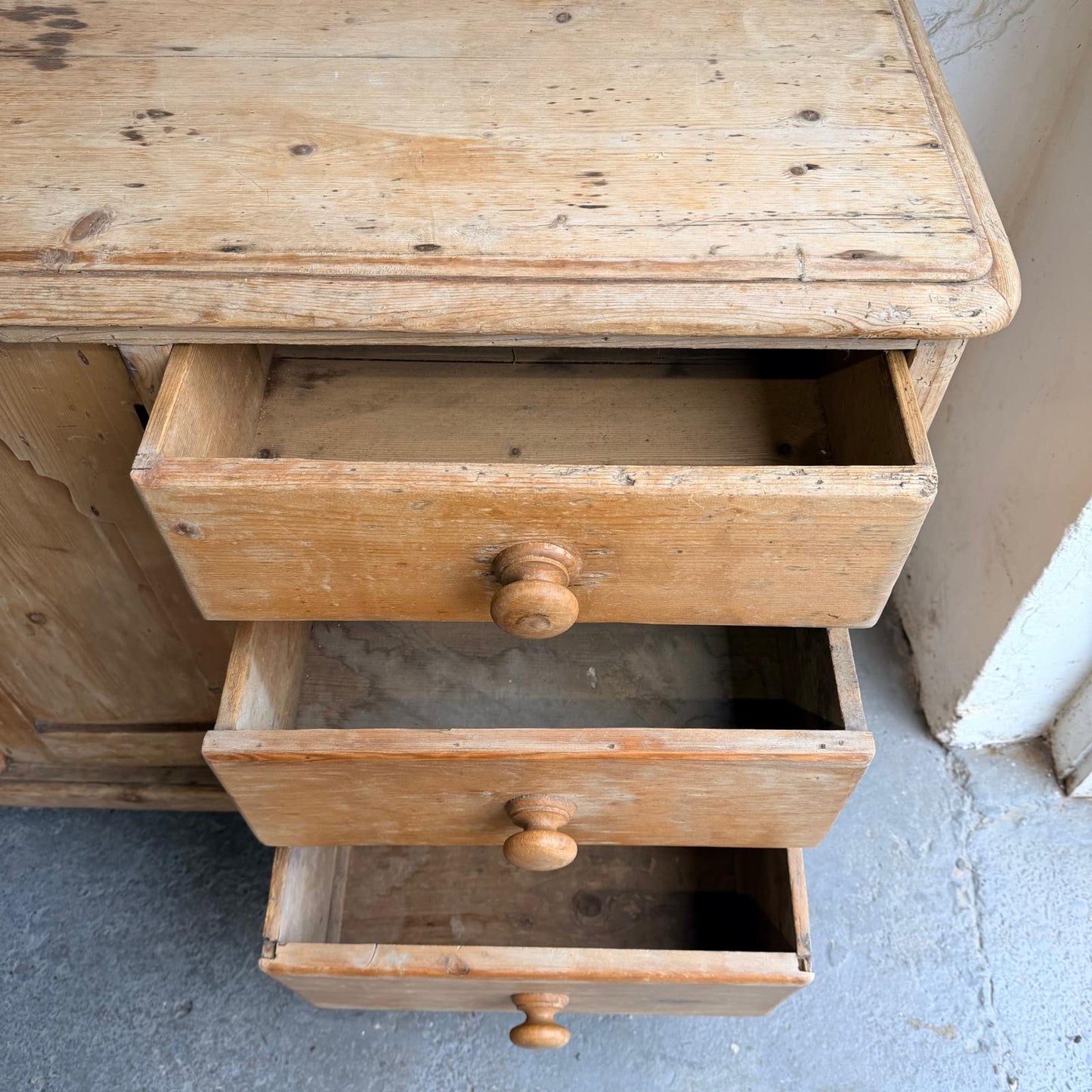 Antique Pine Dresser Base - #1787
