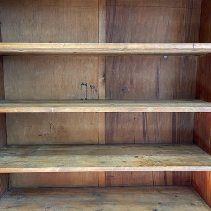 Antique Pitch Pine English School Cupboard - #2402
