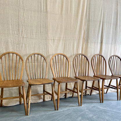 Set of Six Antique Farmhouse Chairs - #2336