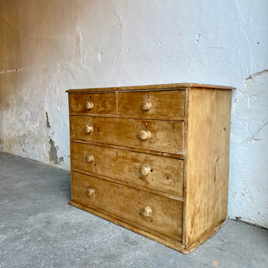 Antique Pine Chest Of Drawers - #1879