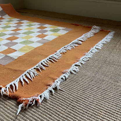 Vintage Checkered Wool Runner - #1955