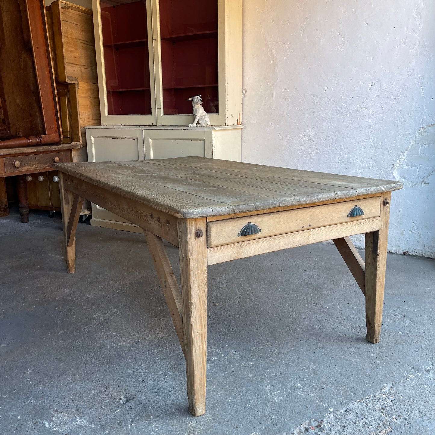 Antique Pine Farmhouse Table - #2040