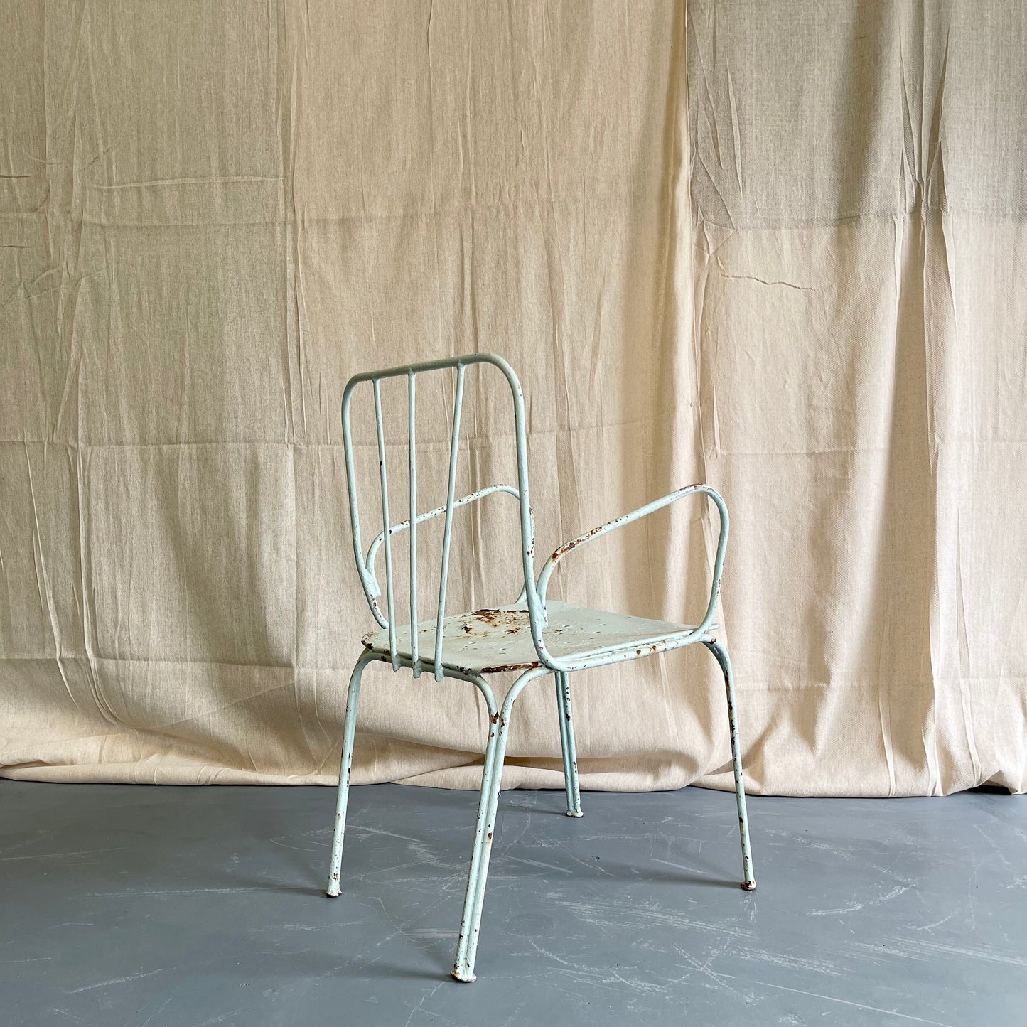 Antique Painted Iron Armchairs - #2195