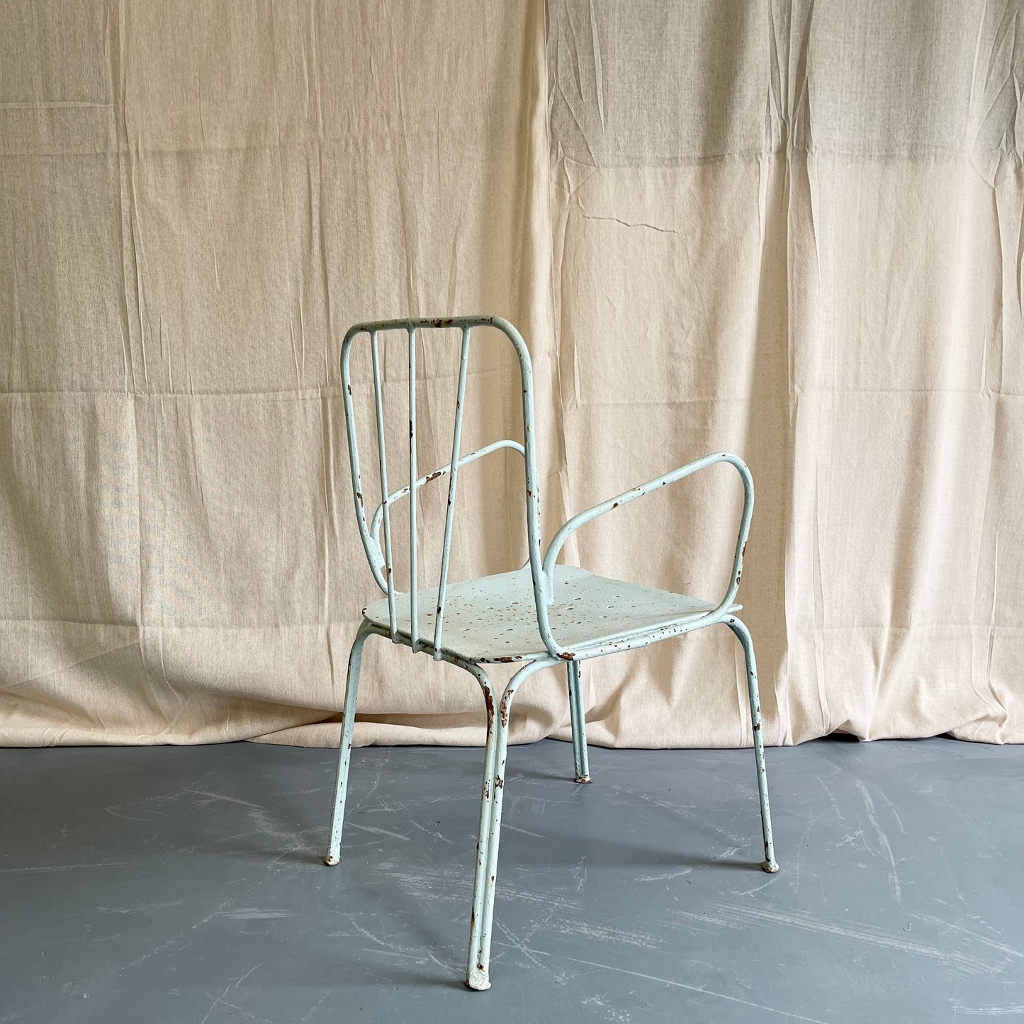 Antique Painted Iron Armchairs - #2195