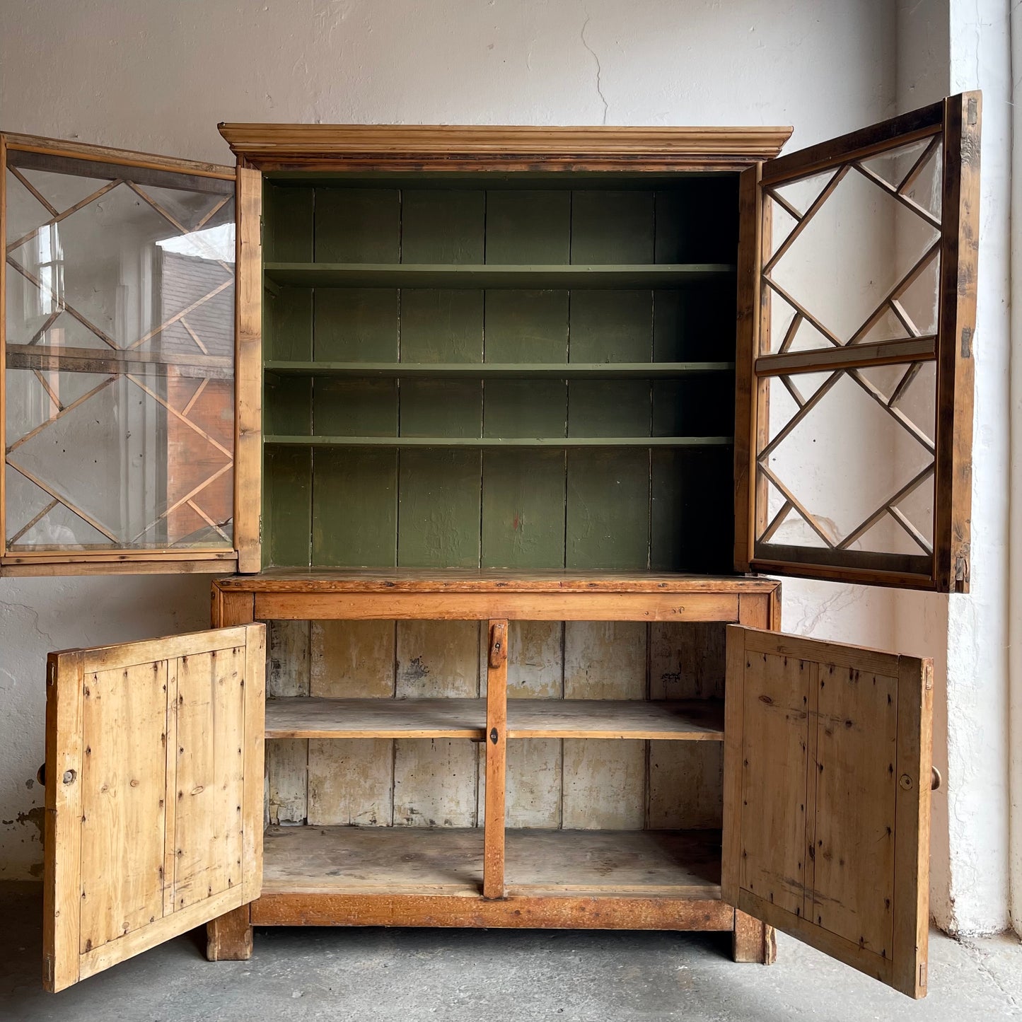 Antique Pine Irish Dresser - #1376