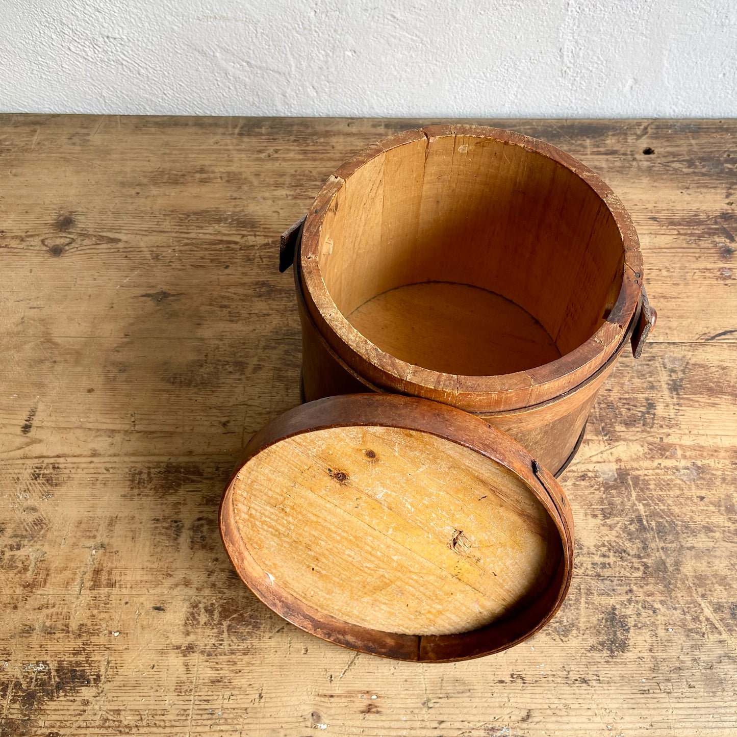 Vintage Hand Painted Firkin Bucket - #1997