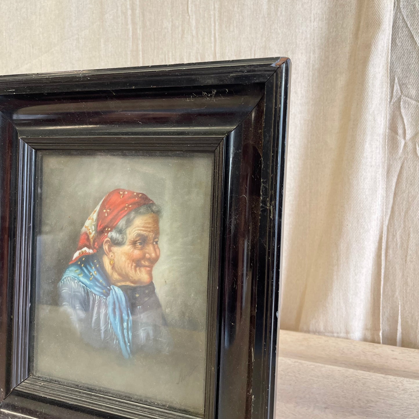 Pair Of Framed Antique Oil Paintings - #2250