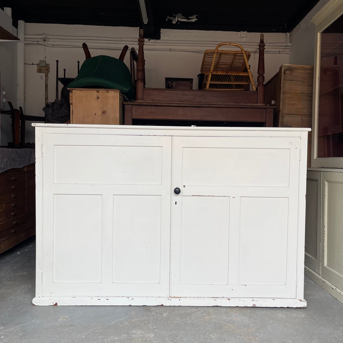 Antique Pine Painted Cupboard - #1977