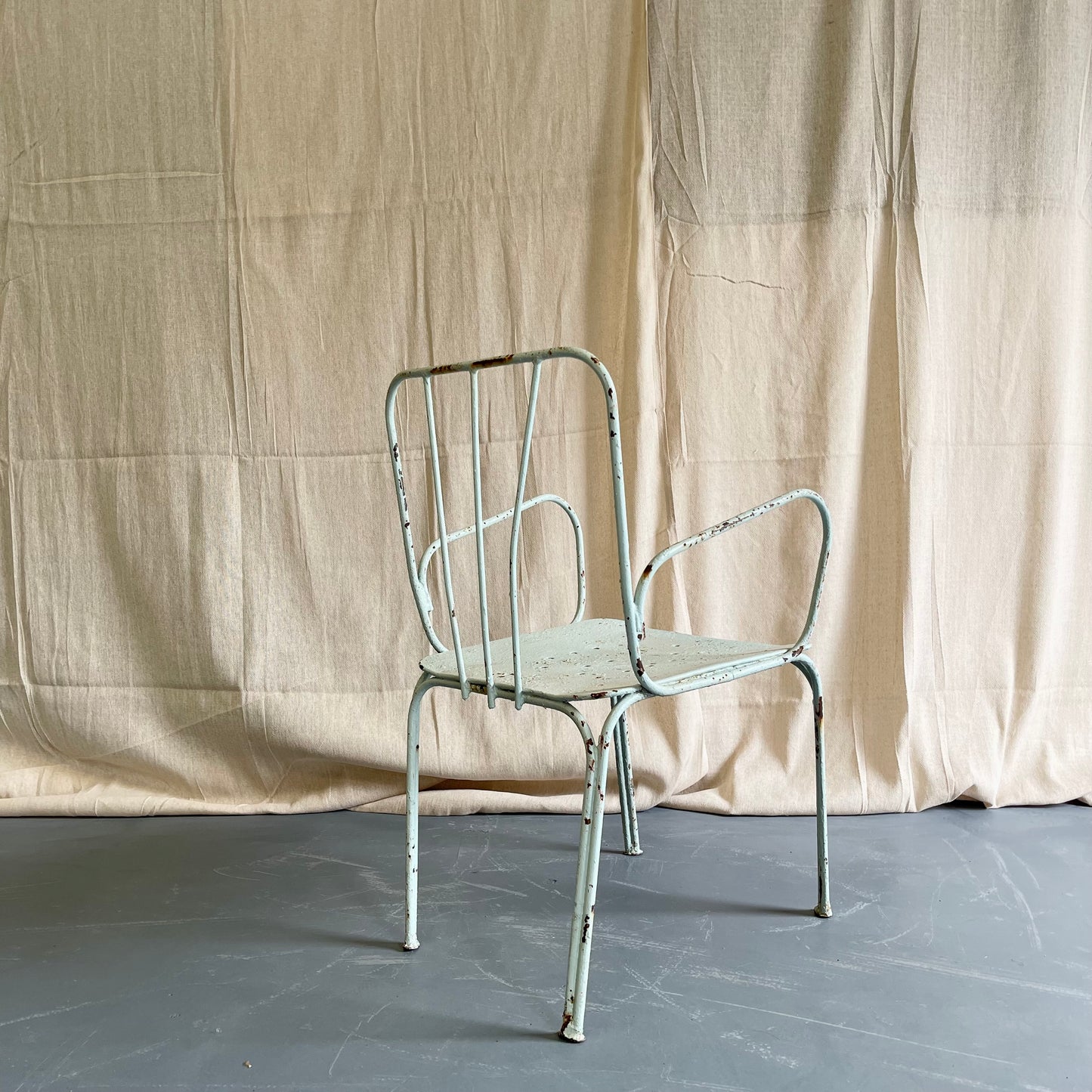 Antique Painted Iron Armchairs - #2195