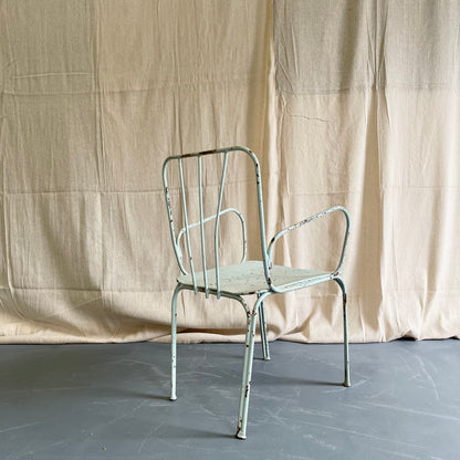Antique Painted Iron Armchairs - #2195