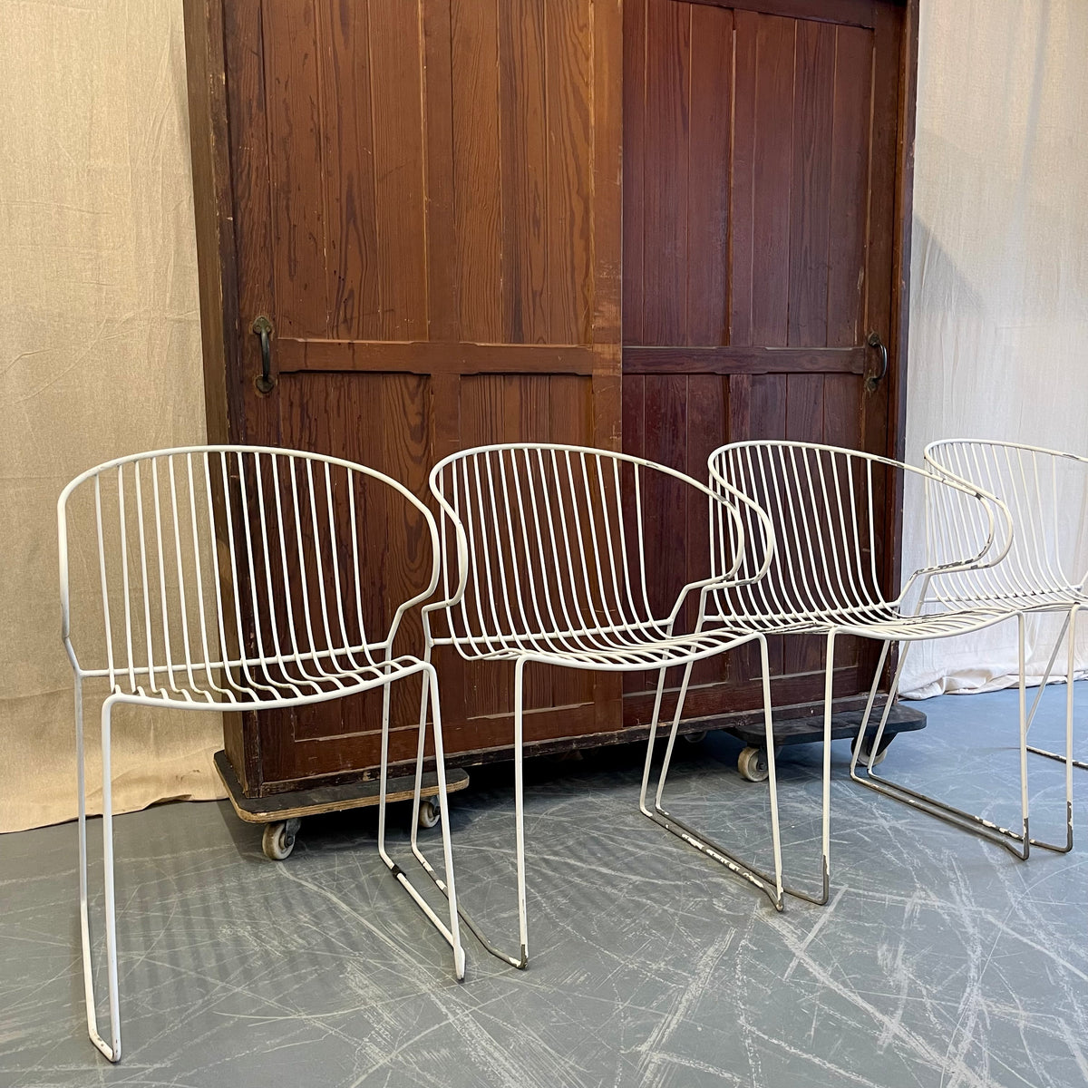 Set of Four Metal Painted Chairs - #2403