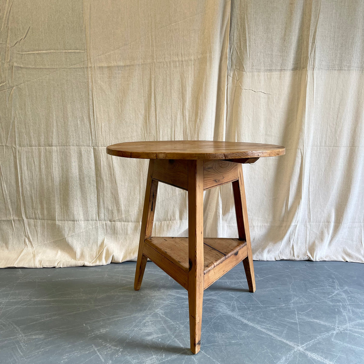 Antique Pine Cricket Table - #2337
