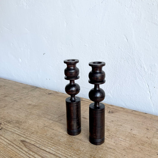 Vintage Hand Turned Candlesticks