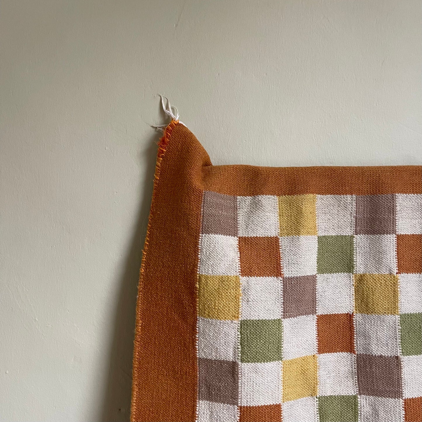 Vintage Checkered Wool Runner - #1955