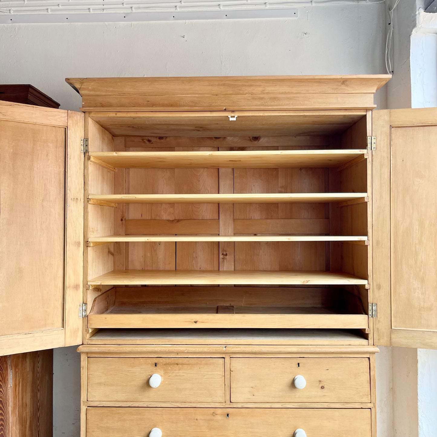 Antique Pine Linen Press - #1610