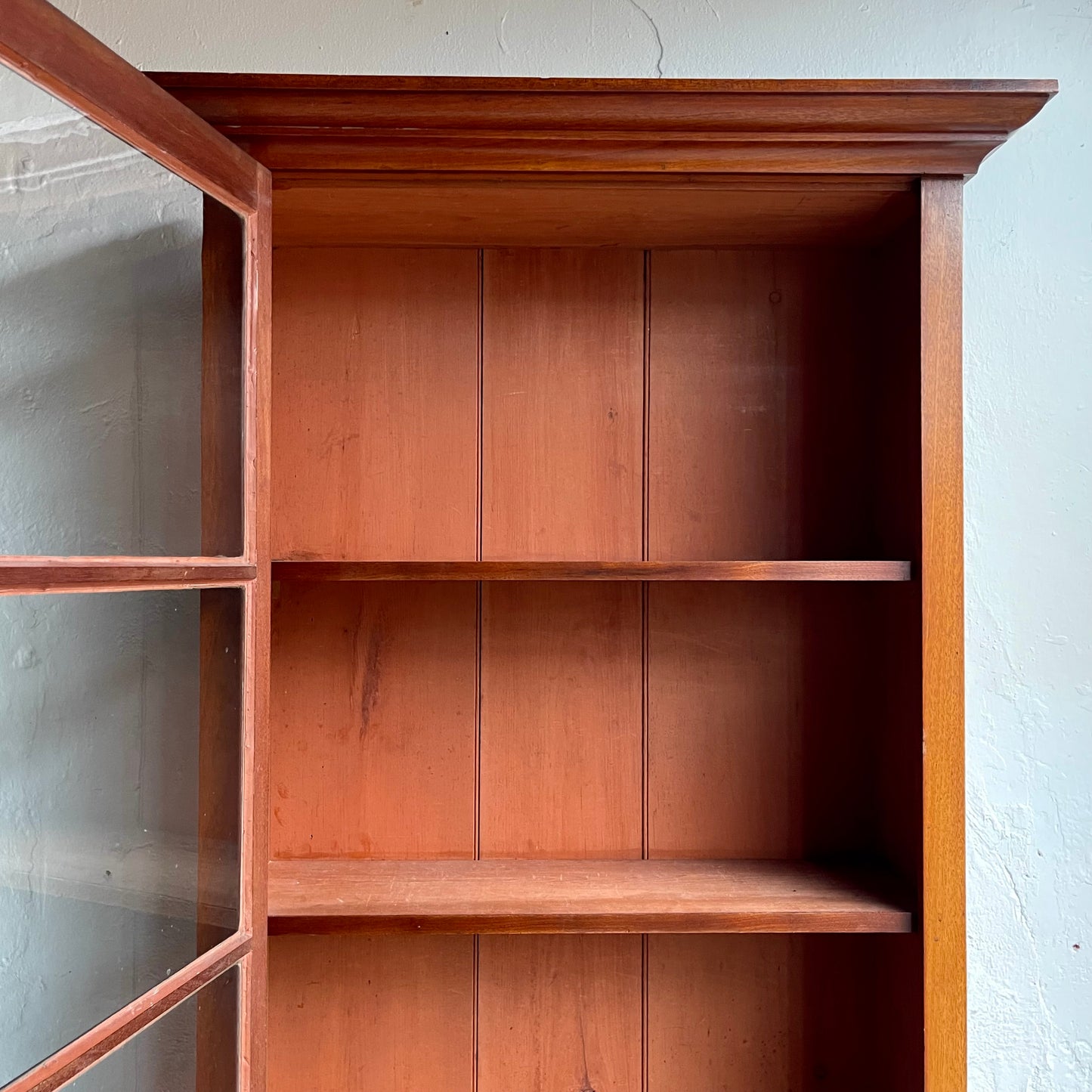 Antique Pine Glazed Cabinet - #1890