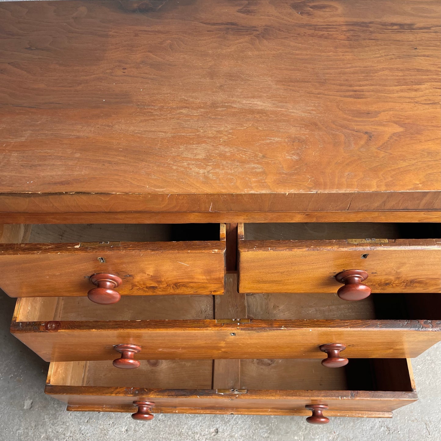 Antique Pine Chest Of Drawers -#1832